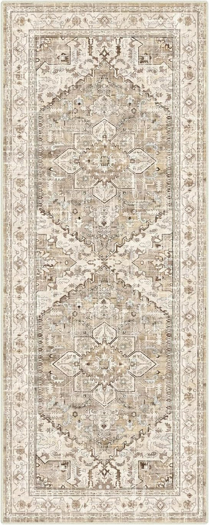 Yamaziot Washable Runner Rug, 2x5 Non-Slip Boho Vintage Hallway Kitchen Rug | - Image 3