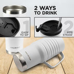 HAUSHOF 24 oz Travel Mug with Handle, Stainless Steel Vacuum Insulated Coffee Mug, Double Wall Travel Mugs with Leakproof Lid, BPA Free