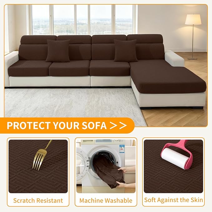 XINEAGE Chaise Cover for L Shaped Sofa, Sectional Couch Covers for Pets - Image 6