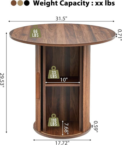 31.5" Round Dining Table for 2-4, Modern Farmhouse Kitchen Table - Image 2