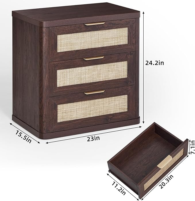 LEYAOYAO Rattan Night Stand Set of 2 - Image 3