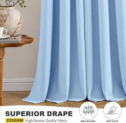 MIULEE Blackout Curtains for Bedroom 2 Panels 40 x 72 Inch Long Sky Blue | - Image 5