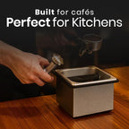 Rattleware Stainless Steel Knock Box - Perfect for Home, Cafe, Restaurant, Hotel, Office, or Commercial Establishment - Heavy Duty Knock Box Trusted By Baristas Worldwide (7.5" x 7" x 4")