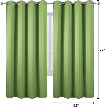 Light Green Thermal Blackout Curtains/52 x 72 Inch/Set of 2 Panels Room - Image 9