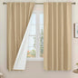 63 Inch 100% Blackout Linen Curtains by LAMIT