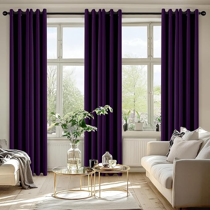 MIULEE Blackout Curtains for Bedroom 2 Panel 40 x 84 Inch Long Royal Purple | - Image 6
