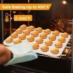2-Pack 24-cup Beige Miffin Pan, Non-Stick Cupcake Muffin Tin, Ceramic Coating Safe Baking Cupcake Pan