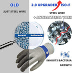 Schwer ANSI A9 Cut Resistant Glove, Food Grade Stainless Steel wire Mesh Metal Gloves, Knife Cutting Gloves for kitchen Mandoline Slicing Butcher Meat Cutting Oyster Shucking Fish Fillet（XL, 1 PCS）