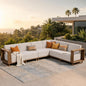 SUNSHINE VALLEY Patio Sectional Furniture, Outdoor Yellow Rattan Wicker Sofa by SUNSHINEVALLEY