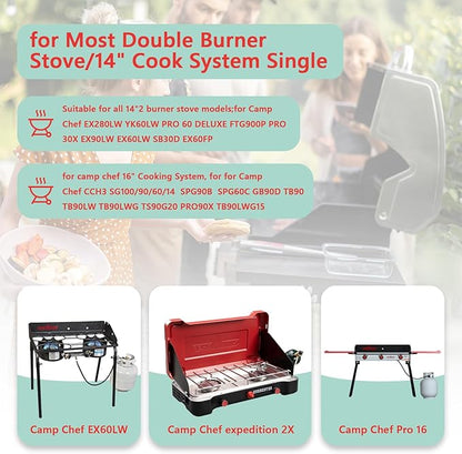"14"" x 16"" Universal Flat Top Griddle for Camp Chef EX280LW YK60LW EX90LW EX60LW SB30D EX60FP DB60D EX60P EX60B, Fry Griddle Pan for Most Double Burner Stove/14"" Cook System Single & Gas Grill"