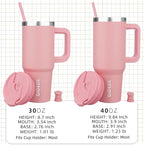 BJPKPK 30oz Stainless Steel Insulated Tumbler With Handle And Lid Straw Travel Coffee Mug Thermal Cup,Light Pink