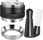 51mm Espresso Accessories Kit, Coffee Distributor and Tamper Leveler, WDT Tool and Dosing Funnel Set Fits 51 mm Espresso Machines and Portafilters