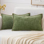 MIULEE Decorative Lumbar Throw Pillow Covers 12x20 Inch Sage Green 2 Pack | by MIULEE