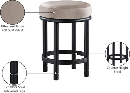 Meridian Furniture 977Taupe-C Monette Collection Art Deco Counter Stool - Image 7
