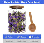 Vacuum Coffee Canister Glass Food Storage Jars With Airtight Lids Borosilicate Glass Coffee Canister Container for Coffee Beans & Grounds Tea Sugar Spices Kitchen (1200ml/40oz -1 pack-with spoon)