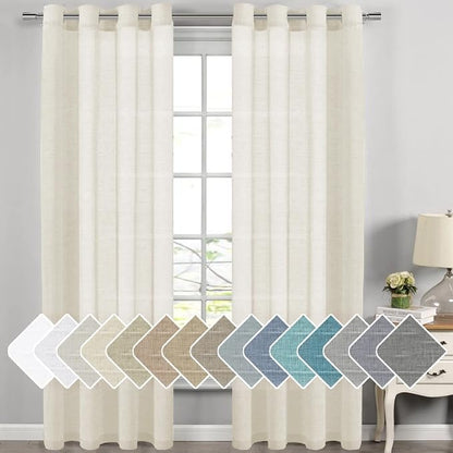H.VERSAILTEX Natural Linen Semi Sheer Curtains by HVERSAILTEX