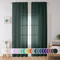 Green Sheer Curtain 96 Inches Long 2 Panels Set by OWENIE