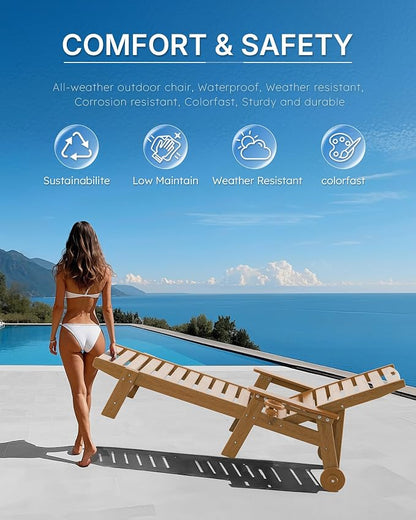 Patio Chaise Lounge Chair Set of 2, Oversize Lounge Chairs - Image 7