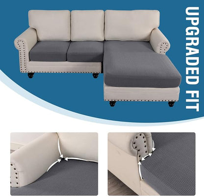 H.VERSAILTEX Sectional Couch Covers 3 Pieces Sofa Seat Cushion Covers L Shape - Image 7