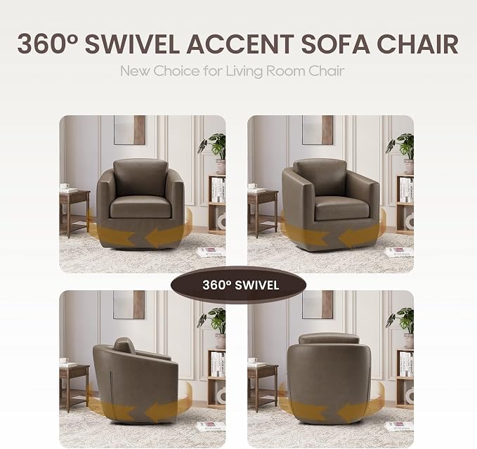 COLAMY 360° Swivel Accent Chair Set of 2 - Image 7