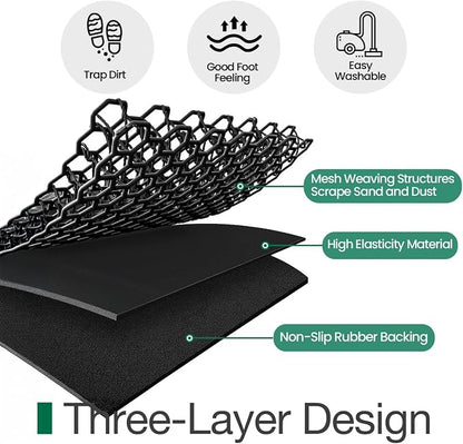 LUMI Outside Welcome Door Mat 32x47, Non-Slip Durable Rubber Easy Clean | Hello - Image 5