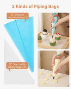 Kootek 96PCs Cake Decorating Kits, Baking Supplies Tools with Cake Stand Turntable, Piping Bags and Tips, Cake Leveler, Frosting Icing Spatulas & More Accessories for Cake Cupcake Decorations