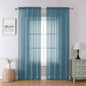 Chyhomenyc Stone Blue Sheer Curtains 84 Inches Long, 2 Panels | Light Filtering by Chyhomenyc