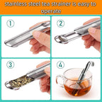 Tea Infusers For Loose Leaf Tea - Stainless Steel Office, Home & Travel - Set of 3 - Includes Strainers, Cleaning Brush