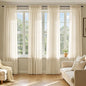 MIULEE Cream Sheer Curtains 96 Inches Long 4 Panels 42 x 96 Inches | Light by MIULEE