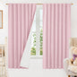 63 Inch Long 100% Blackout Linen Curtains 2 Panels by LAMIT