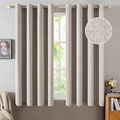 MIULEE 100% Blackout Linen Curtains by MIULEE