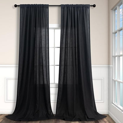 Black Long Drapes 108 Inch Length - Image 9