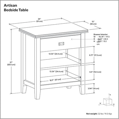 SIMPLIHOME Artisan Bedside Table - Image 3
