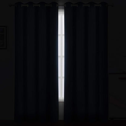 Navy Blue Thermal Blackout Curtains/52 x 95 Inch/Set of 2 Panels Room Darkening - Image 3