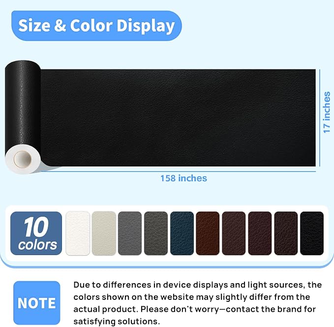 Kangshoon Leather Repair Patches, 17X158 Inch Self-Adhesive Leather Repair Tape - Image 2
