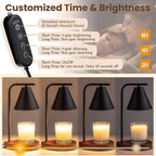 Black Candle Warmer Lamp with Timer, Birthday Gifts for Women Men, House Warming Gifts New Home Decor Aesthetic Black Walnut, Electric Dimmable Wax Melt Warmer for Jar Candles