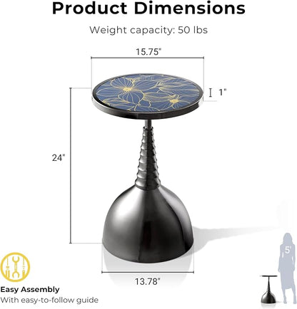 Homes: Inside + Out Halric Modern 24" Tall Round End Table - Image 3