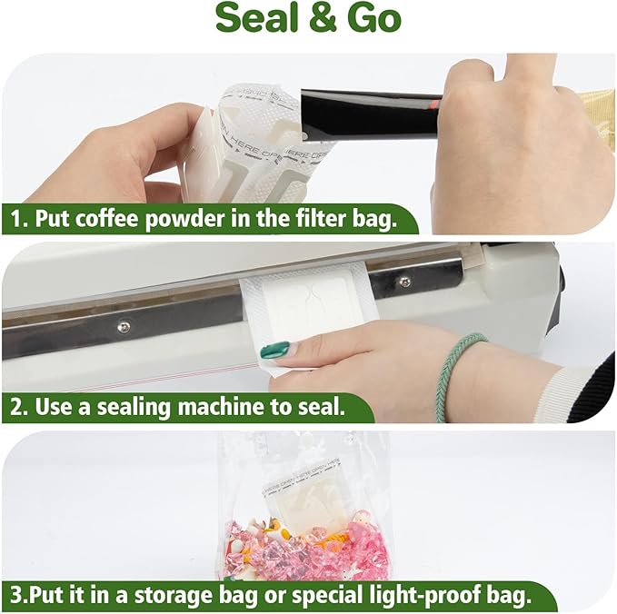CARGEN 50Pcs Portable Coffee Filter Paper Bag - Hanging Ear Drip Coffee Bags Single Serve Disposable Pour Over Filter Bag for Camping, Backpacking, Travel, Office, Home, Outdoor and on the go