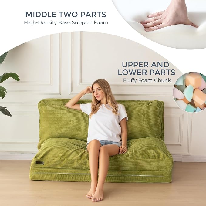 MAXYOYO Folding Sofa Bed, Extra Thick and Long Floor Sofa Convertible Sleeper - Image 3