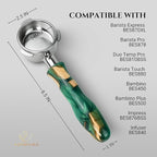 54mm Bottomless Portafilter Modern Handle – Includes Stainless Steel Naked Basket – Fits Breville Barista Express & 54mm Breville Espresso Machines - Espresso Machine Accessories – Green