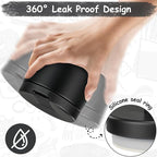 12oz Insulated Vacuum Food Jar with Buckle Lid Wide Mouth Soup Thermo for Hot Food Kids Leakproof Stainless Steel Lunch Container- Black- 1Pack