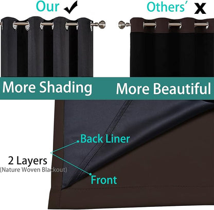 Yakamok Chocolate 100% Blackout Curtains 63 Inches Long 52" Wide 2 Panels | - Image 6