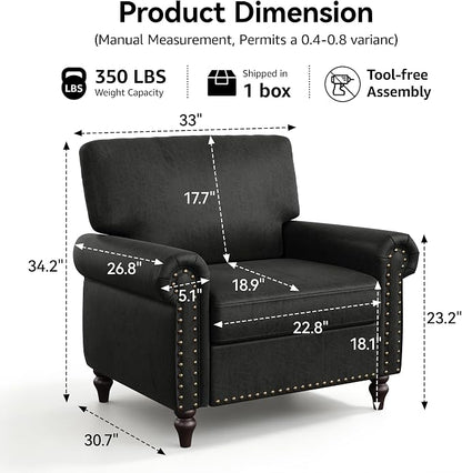 Nailhead Trim Accent Chair, Faux Leahter Mid Century Modern Living Room Arm - Image 9