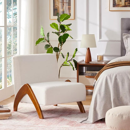 Oversized Accent Chair, upholstered armless mid Century Modern Living Room Chair - Image 3