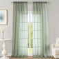 Sage Green Sheer Curtains 120 Inches Long 2 Panels Set, Airy Lightweight Sage by OWENIE