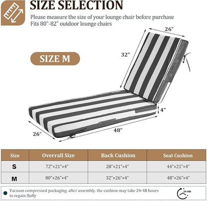 80x26x4in Lounge Cushions for Outdoor Furniture, Outdoor Lounge Chair Cushions - Image 2