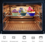48 Pack of Silicone Cupcake Liners, lyfLux Reusable Mini Muffin Baking Cups, Food Grade Silicone for Cooking Eggs, Baking Muffins and Make a Cake (8 Colors 6 Each)