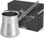 Quality Turkish Coffee Pot - Turkish Coffee Maker, Chai Pot, Arabic Coffee Pot, Briki Greek Coffee Pot, Greek Briki, Turkish Coffee Cezve, Turkish Coffee Pot Ibrik (24oz)