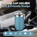 40 oz Tumbler with Lids and Straws, Stainless Steel Insulated Coffee Tumbler, Double Wall Vacuum Insulated Travel Mug Cup, Leakproof Thermal Coffee Cup for Hot and Cold Drinks (azure blue)