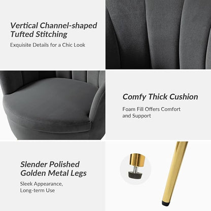 HULALA HOME Modern Velvet Accent Chair - Image 6